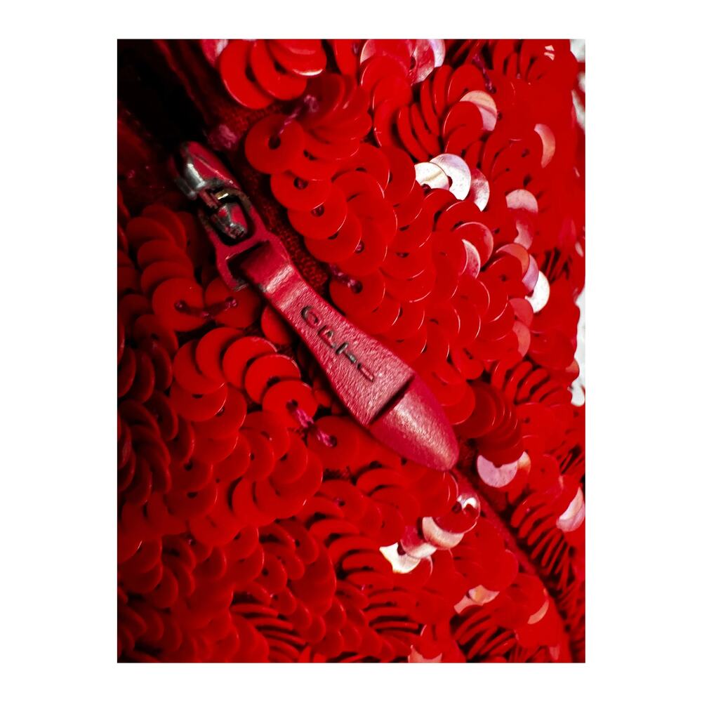 1991 Valentino Boutique Red Hibiscus  Dress, S/S 1991 Paris Runway Finale - Picture 13 of 16